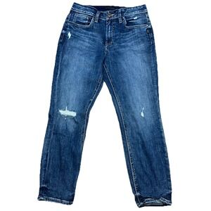 Silver‎ Jeans Stretchy Avery Skinny Crop Distressed Frayed Jeans Womens 30x26